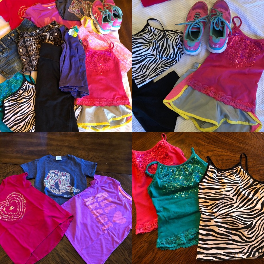 14 piece girls 4/5 shirts & shorts tanks bundle